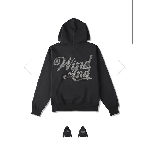 WIND AND SEA Sea Rhine Stone Hoodie 黒 L