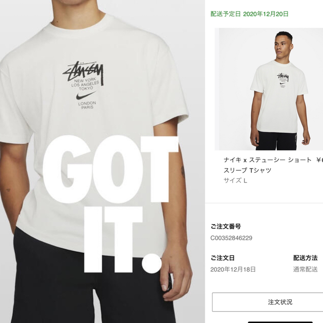 NIKE(ナイキ)のSTÜSSY & Nike(ステューシー×ナイキ)インターナショナルTシャツ メンズのトップス(Tシャツ/カットソー(半袖/袖なし))の商品写真