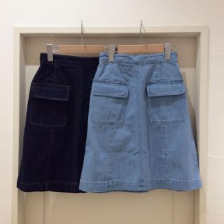 ダブルクローゼット(w closet)の今季完売品 台型デニムスカート(ひざ丈スカート)