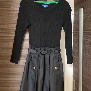 バーバリーブルーレーベル(BURBERRY BLUE LABEL)のブルーレーベル　クレストブリッジ　ドッキングワンピース(ひざ丈ワンピース)