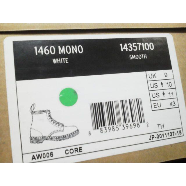 Dr.Martens(ドクターマーチン)の【新品】Dr.Martens 1460 MONO UK9 白 8ホール メンズの靴/シューズ(ブーツ)の商品写真