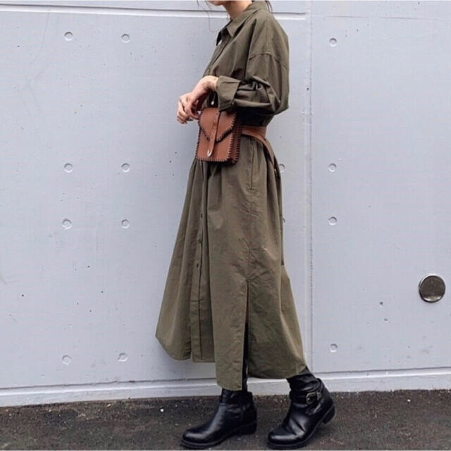 moussy ロングワンピース　　カーキ