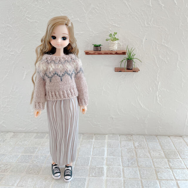 リカちゃん服 ノルディック柄セーター 白 | munchercruncher.com