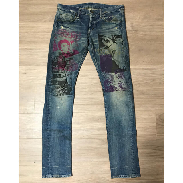 HYSTERIC GLAMOUR(ヒステリックグラマー)のHGメンズ  激レアxxxデストロイオールモンスターズ size32インチ メンズのパンツ(デニム/ジーンズ)の商品写真