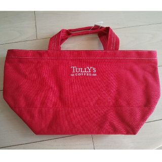 タリーズコーヒー(TULLY'S COFFEE)のタリーズトートバッグ赤シルバーhappybag(トートバッグ)