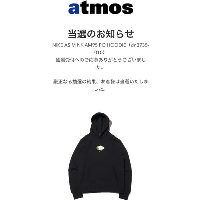 atmos NIKE AS M NK AM95 PO HOODIE