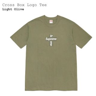 シュプリーム(Supreme)のSupreme cross box logo tee olive L(Tシャツ/カットソー(半袖/袖なし))