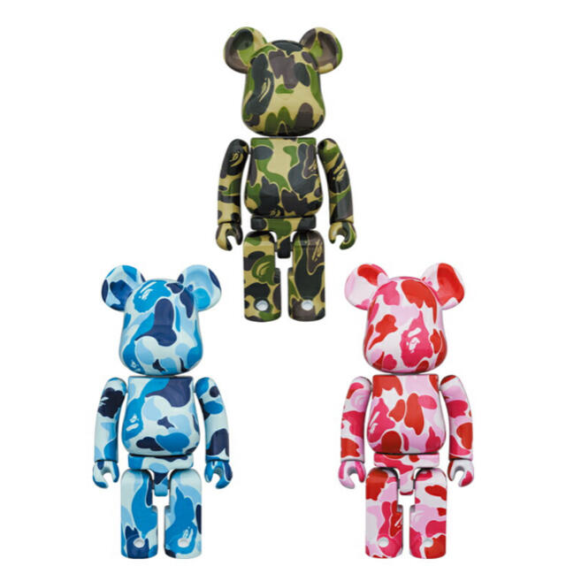 MEDICOM TOY(メディコムトイ)のABC CAMO BE@RBRICK BAPE  ベアブリック　ブルー　ピンク エンタメ/ホビーのコレクション(その他)の商品写真