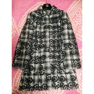 CHANEL - 美品 シャネル カメリア ツイード コートの通販 by pikapu3's
