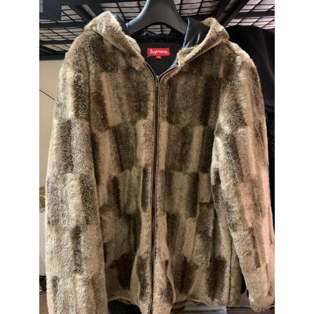 ジャケット/アウターsupreme Faux Fur Hooded Zip Jacket 15AW