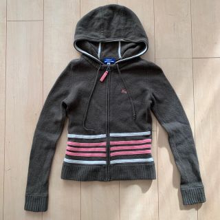 バーバリーブルーレーベル(BURBERRY BLUE LABEL)のバーバリーブルーレーベル　ニットパーカー　38サイズ(ニット/セーター)