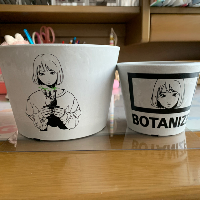 backsideworks. × BOTANIZE 植木鉢大小セット ハンドメイドのフラワー/ガーデン(プランター)の商品写真