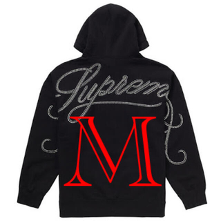 シュプリーム(Supreme)のRhinestone Script Hooded Sweatshirt Mサイズ(パーカー)