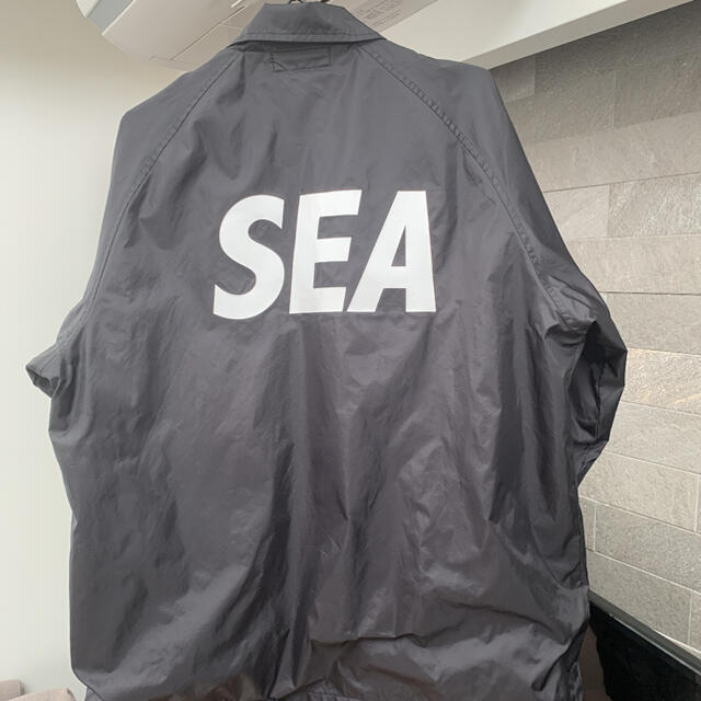 L 黒 wind and sea coach jacket コーチジャケット