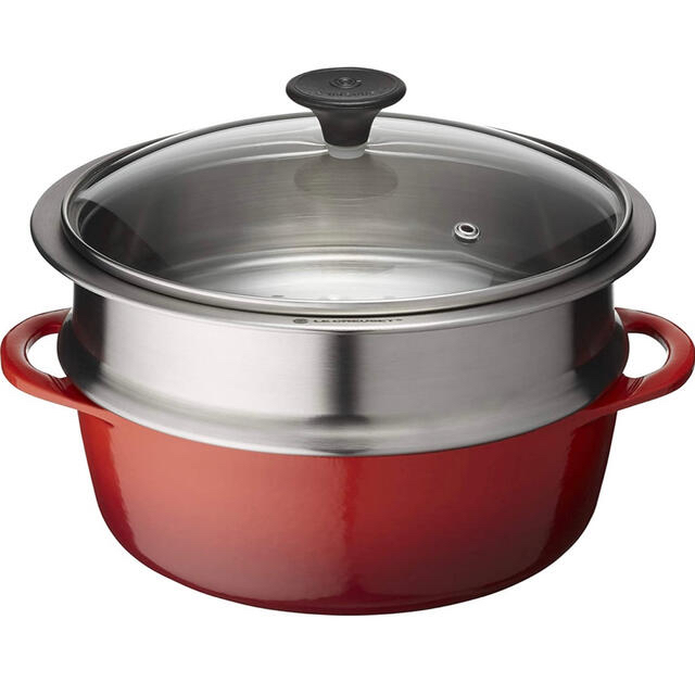 LE CREUSET(ルクルーゼ)の【Amazon.co.jp限定】ルクルーゼ ココット スチーマーセット インテリア/住まい/日用品のキッチン/食器(調理道具/製菓道具)の商品写真