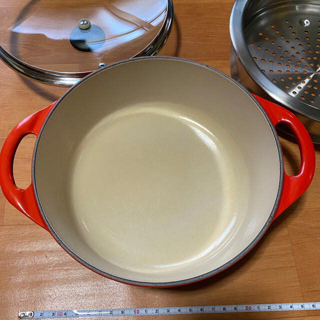 LE CREUSET(ルクルーゼ)の【Amazon.co.jp限定】ルクルーゼ ココット スチーマーセット インテリア/住まい/日用品のキッチン/食器(調理道具/製菓道具)の商品写真