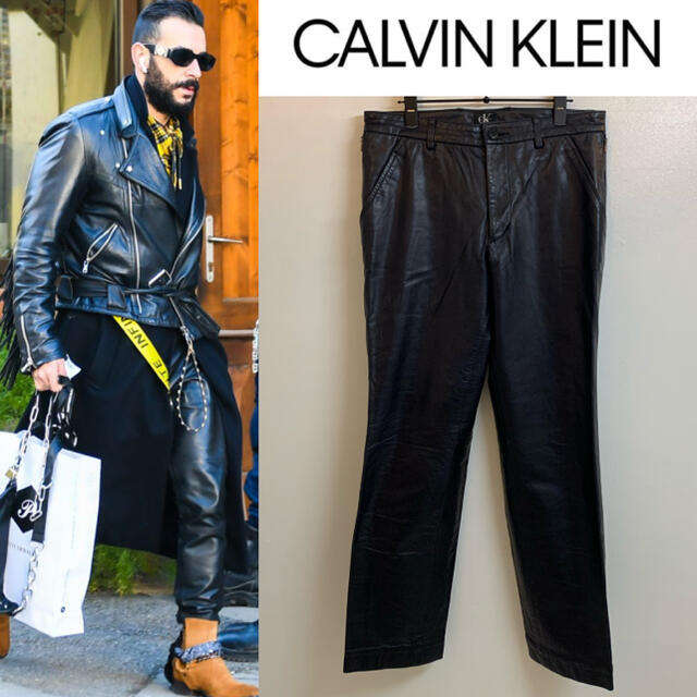 Calvin Klein(カルバンクライン)のCalvin Klein VINTAGE カルバンクライン レザーパンツ 牛革 メンズのパンツ(その他)の商品写真