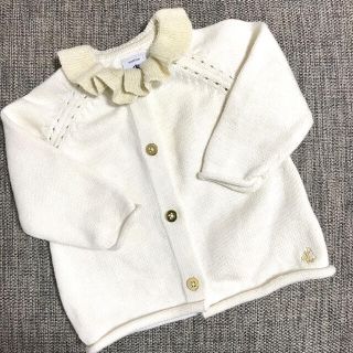 プチバトー(PETIT BATEAU)のPETIT BATEAU コットンウールカーディガン(カーディガン/ボレロ)