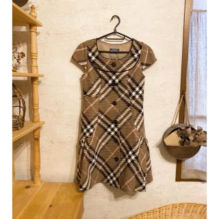 バーバリーブルーレーベル(BURBERRY BLUE LABEL)の【美品】BURBERRY BLUE LABEL ウールワンピース バーバリー(ひざ丈ワンピース)