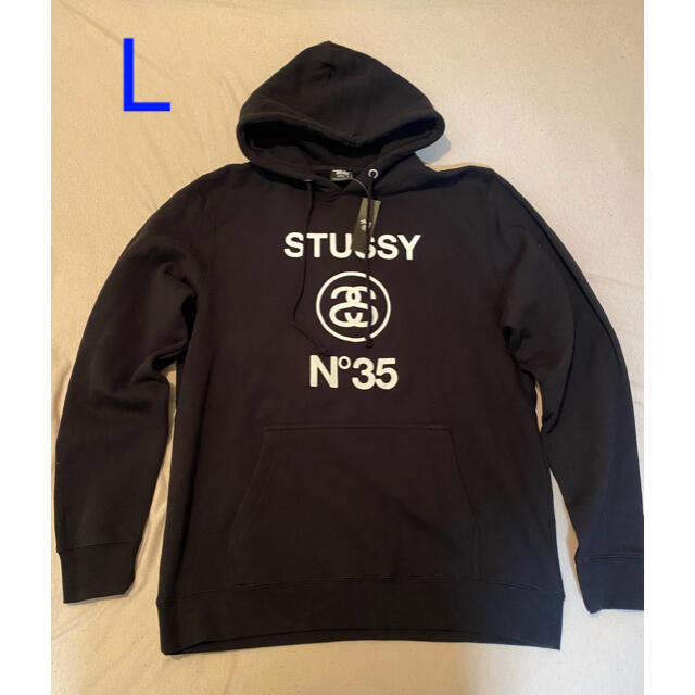 メンズ【新品タグ付】stussy× fragment フーディ 黒 Lサイズ