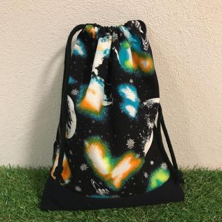 ラスト ハンドメイド 宇宙 道具袋♡(ランチボックス巾着)