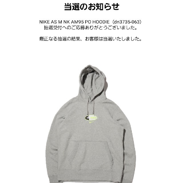 新品未使用　NIKE AS M NK AM95 PO HOODIE