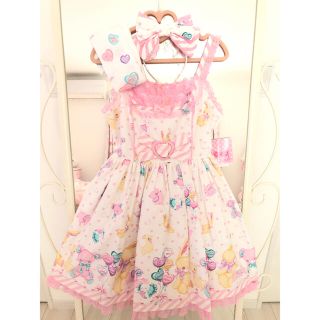 アンジェリックプリティー(Angelic Pretty)の新品3点セット☆彡TOY FANTASY JSK カチューシャ オーバーニー(ひざ丈ワンピース)