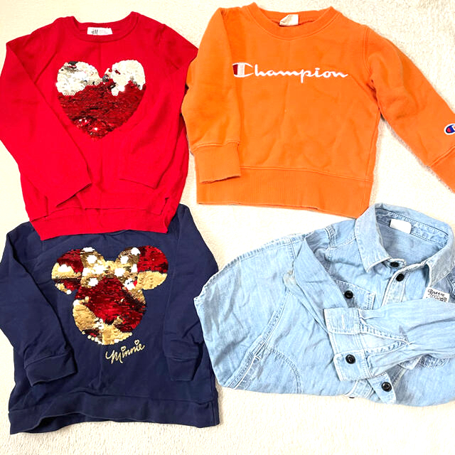 Champion(チャンピオン)の100cmキッズ服まとめて♡チャンピオン.H&M.breeze キッズ/ベビー/マタニティのキッズ服女の子用(90cm~)(ニット)の商品写真