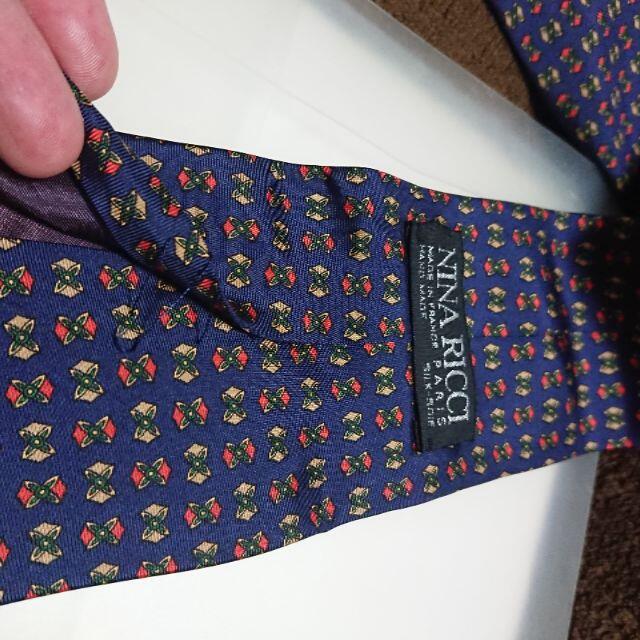 NINA RICCI(ニナリッチ)のニナリッチ ネクタイ 高級シルク使用 濃紺 小紋柄 メンズのファッション小物(ネクタイ)の商品写真