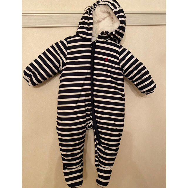 PETIT BATEAU(プチバトー)のプチバトー　マリニエールカバーオール　12m キッズ/ベビー/マタニティのベビー服(~85cm)(カバーオール)の商品写真