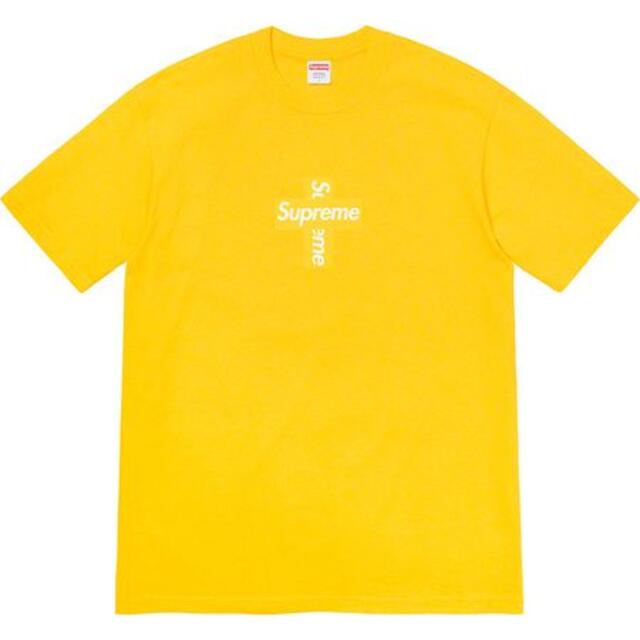 YellowサイズL Supreme Cross Box Logo Tee 黄 国内正規品
