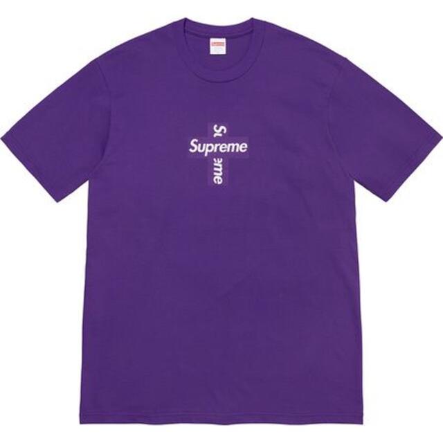 S Supreme Cross Box Logo Tee 紫 国内正規品