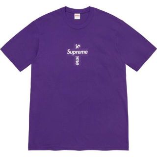 シュプリーム(Supreme)のS Supreme Cross Box Logo Tee 紫 国内正規品(Tシャツ/カットソー(半袖/袖なし))