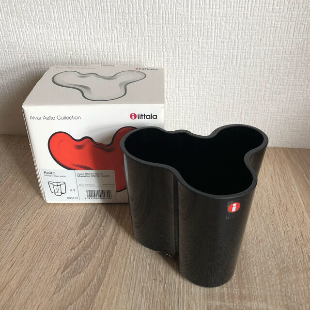 インテリア小物☆レア☆iittala Alvar Aalto ベース 95mm 黒