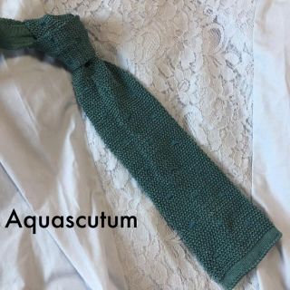 アクアスキュータム(AQUA SCUTUM)のししょー様専用 Aquascutum ニット ネクタイ ドット 大人気！(ネクタイ)