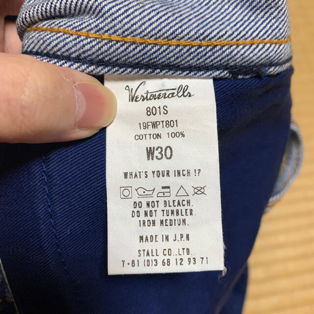 期間限定値下げ　ウエストオーバーオールズ　デニム　801S ワンウォッシュ メンズのパンツ(デニム/ジーンズ)の商品写真