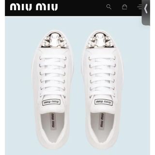 ミュウミュウ(miumiu)のmiumiu ＊ 正規　ナッパレザースニーカー　ミュウミュウ　スニーカー(スニーカー)