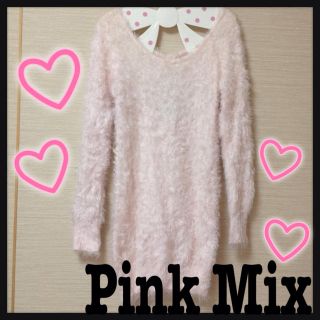 ピンクミックス(Pink Mix)のPinkMix  背中りぼんトップス(ニット/セーター)