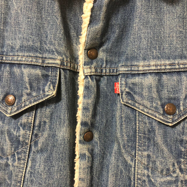 Levi's(リーバイス)のレア ロング丈 80's リーバイス ボアデニムジャケット USA製 メンズのジャケット/アウター(Gジャン/デニムジャケット)の商品写真