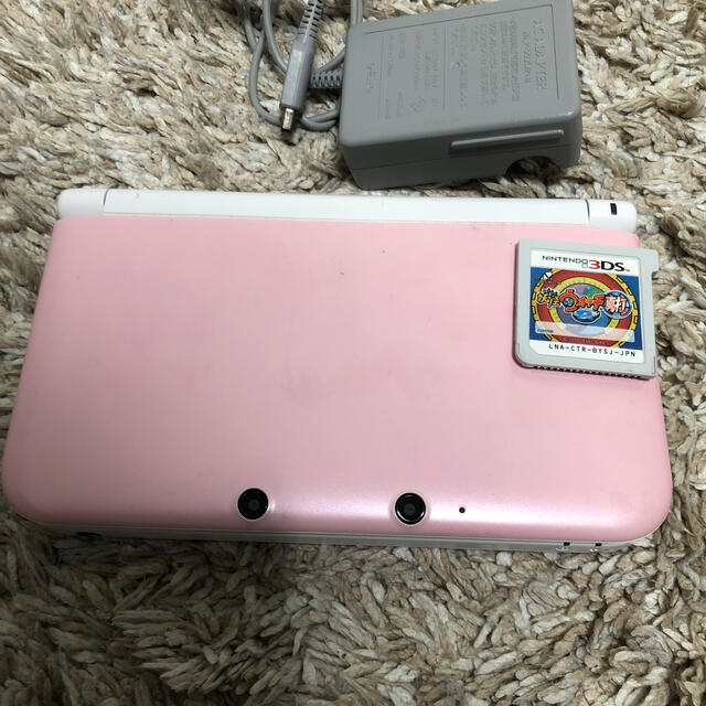 【美品】Nintendo 3DS  LL ピンク/ホワイト　充電機とSD付き