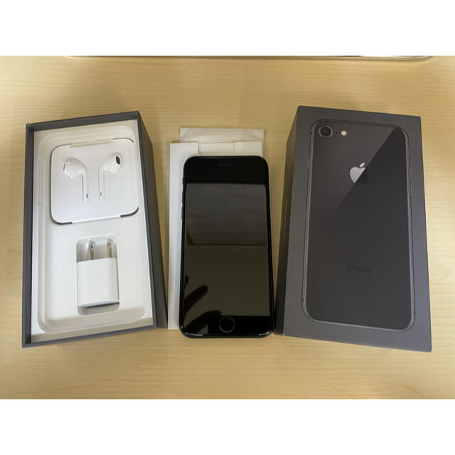 【国産】 gray space iPhone8 - Apple 64GB SIMロック解除 美品 スマートフォン本体