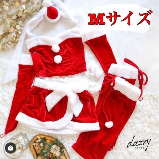 デイジーストア(dazzy store)のクリスマス サンタ コスプレ セパレートトップス＆巻きスカショーパンセット(衣装一式)