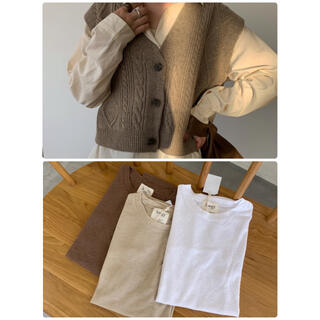 amiur cable knit short vest(ベスト/ジレ)
