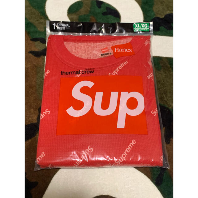 Supreme(シュプリーム)の込み Supreme Hanes Thermal Crew 赤XL メンズのトップス(Tシャツ/カットソー(七分/長袖))の商品写真