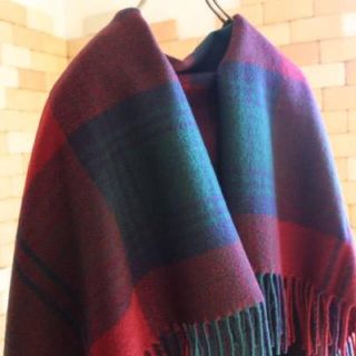 ユナイテッドアローズ(UNITED ARROWS)の★新品 ドゥーズィエムクラス カシミヤ混 大判マフラーストール ボルドーグリーン(マフラー/ショール)