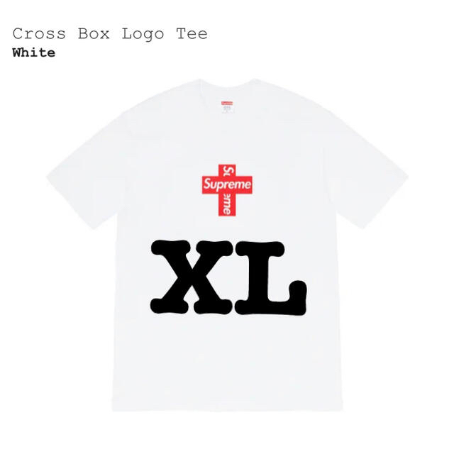 cross box logo tee white XL 白