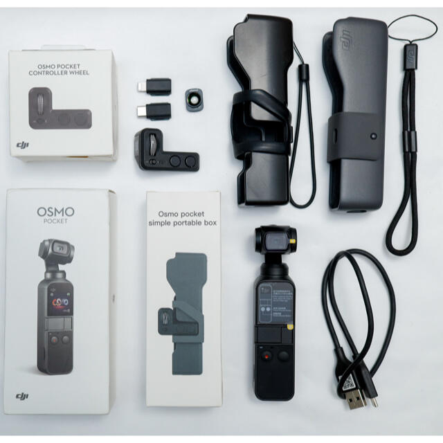 DJI OSMO POCKET 本体未使用 コントローラーホイール・広角レンズ付カメラ