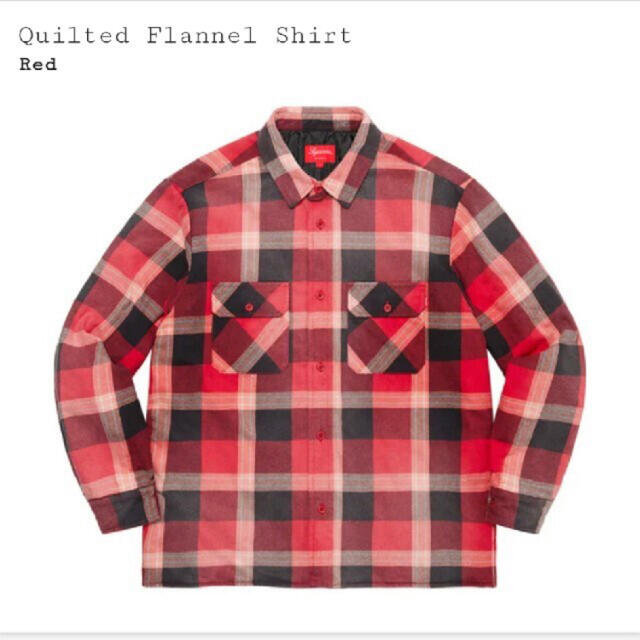 Supreme Quilted Flannel shirt Red L 1