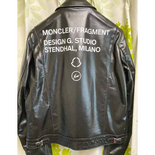 MONCLER(モンクレール)のモンクレール　FRAGMENT＆ルイスレザーコラボ　希少　サイズ３ メンズのジャケット/アウター(ライダースジャケット)の商品写真