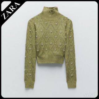 ザラ(ZARA)のZARA フェイクパール付きニット(ニット/セーター)